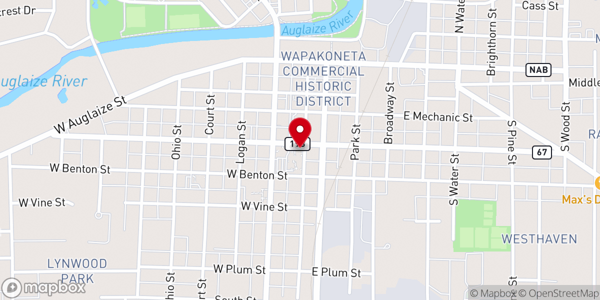 Map showing location of St. Joseph Catholic Church