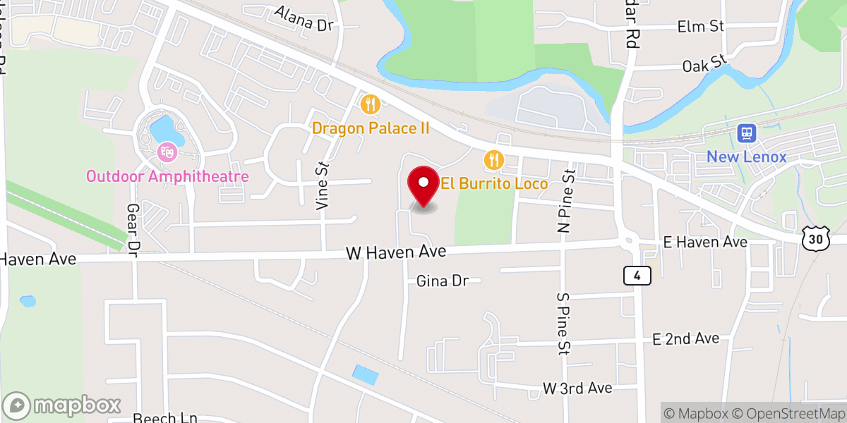 Map showing location of The United Methodist Church Of New Lenox
