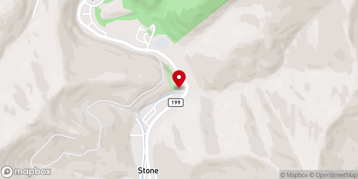 Map showing location of Mill Branch Regular Baptist Church
