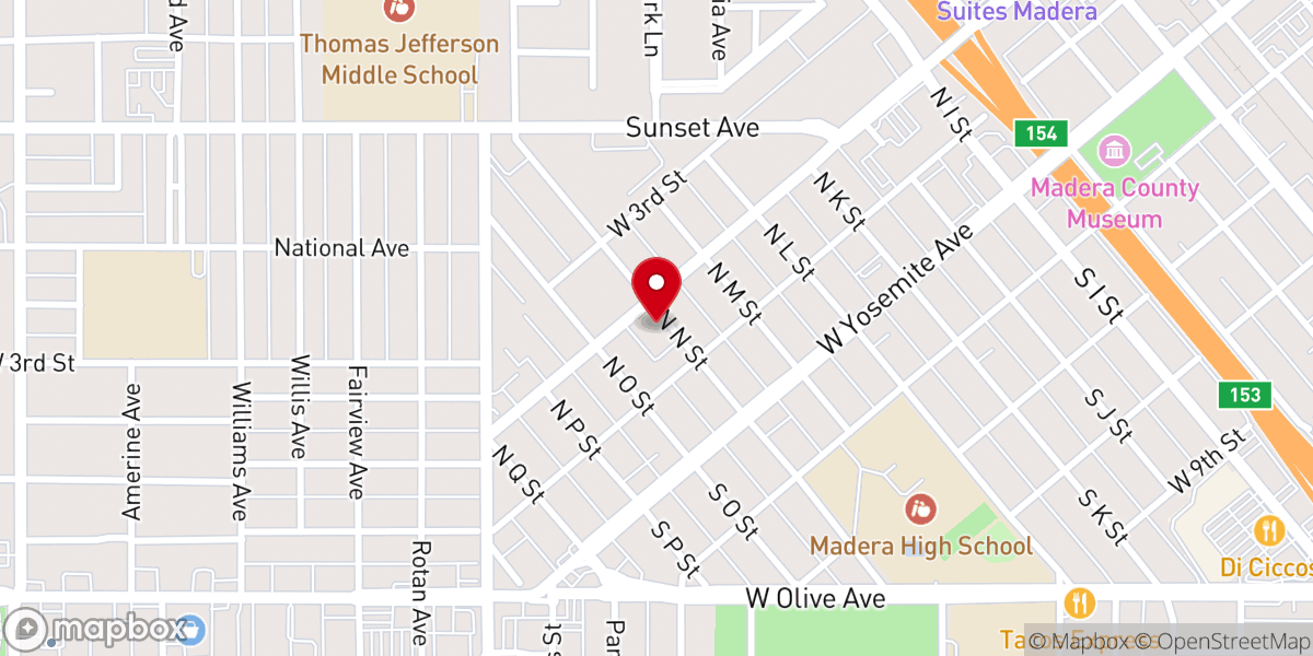 Map showing location of Comunidad Hispana Madera