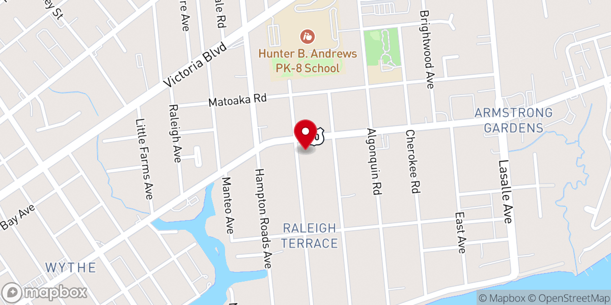 Map showing location of First Calvary Baptist Church