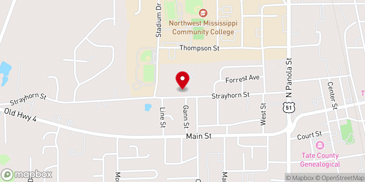Map showing location of St. Gregory the Great Catholic Church
