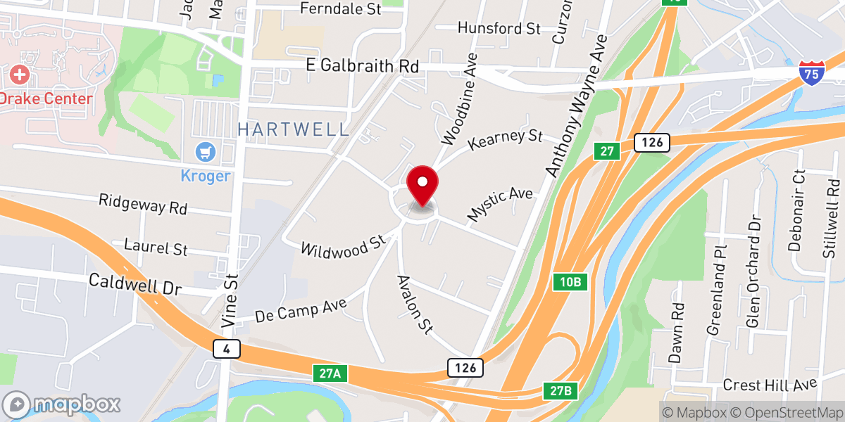 Map showing location of Hartwell Presbyterian Church