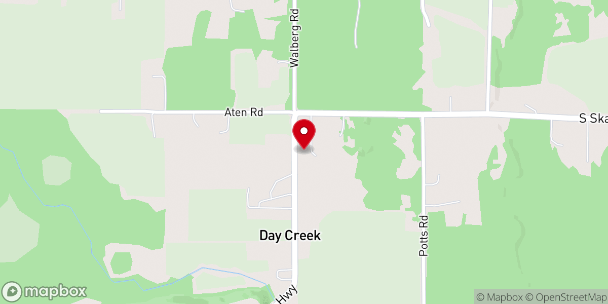 Map showing location of Day Creek Chapel