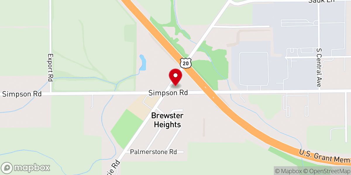 Map showing location of Prairie Road Baptist Church