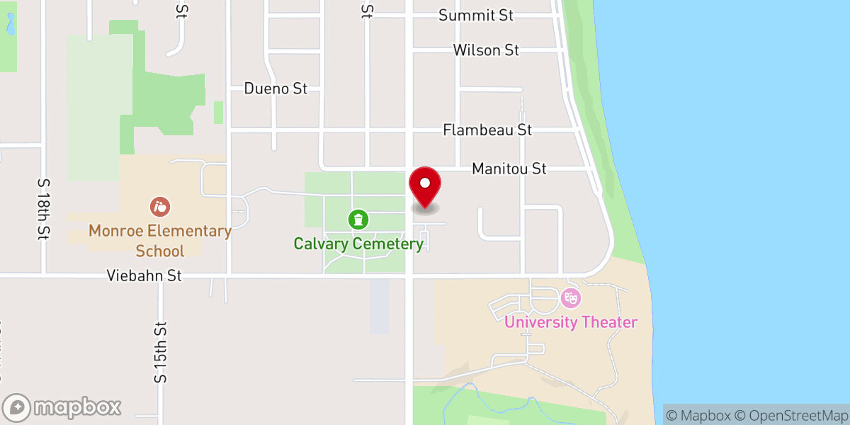 Map showing location of St. Paul Lutheran Church