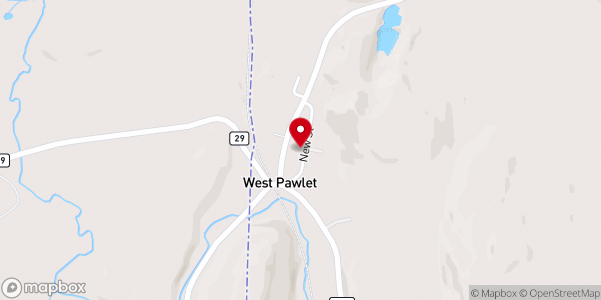 Map showing location of West Pawlet United Church