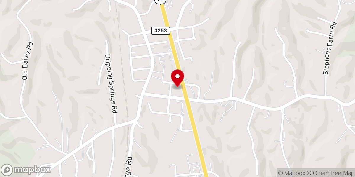 Map showing location of First Baptist Church