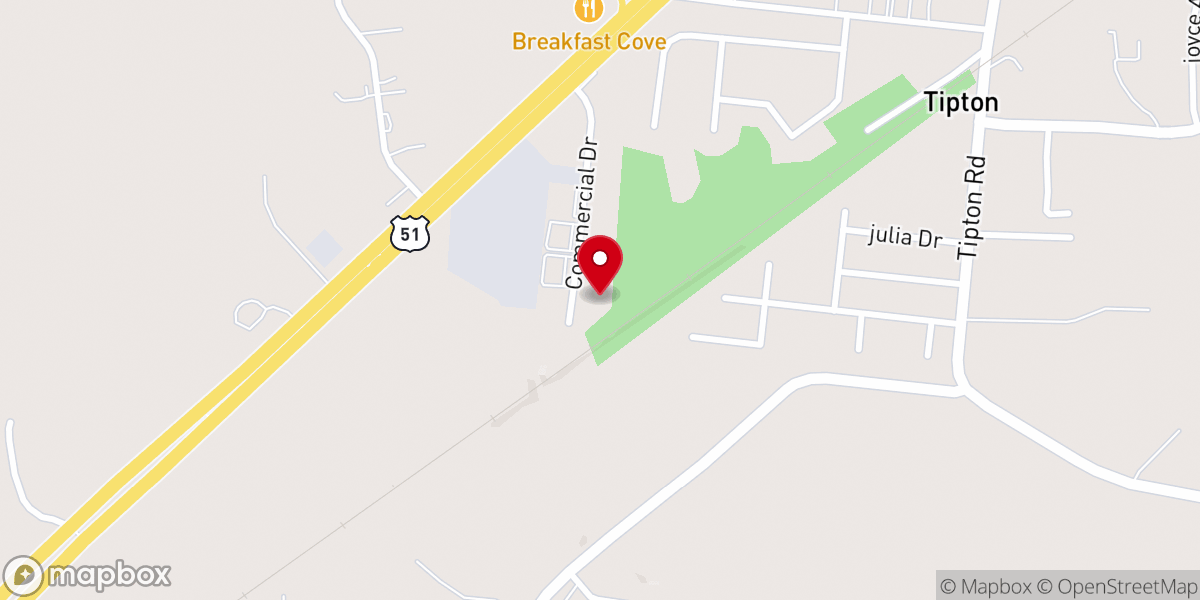 Map showing location of Sweet Scentsations Bakery