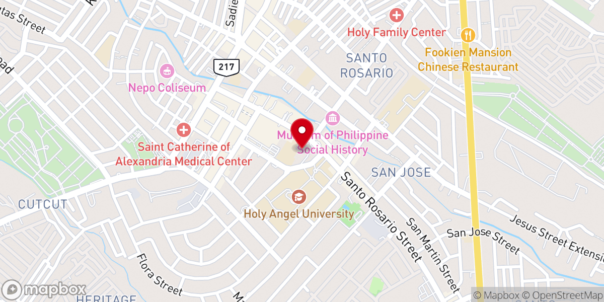 Map showing location of Minor Basilica and Parish of Our Lady of the Most Holy Rosary (Pisamban Maragul)