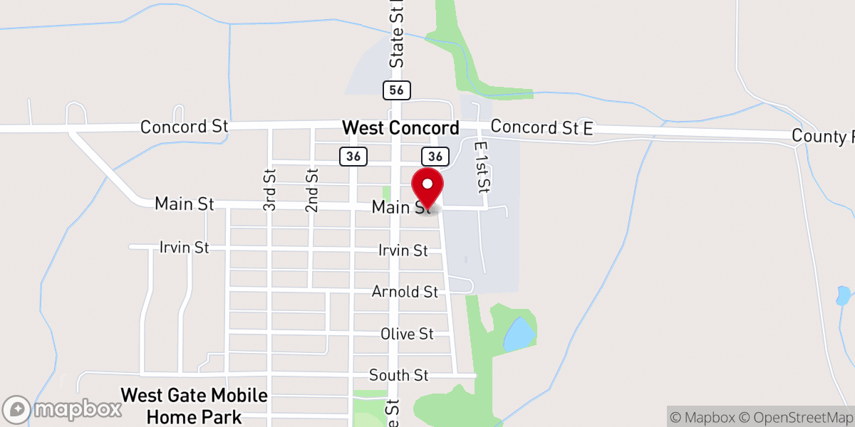 Map showing location of American Legion Post 295