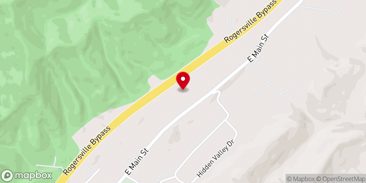 Map showing location of Rogersville Church of Christ