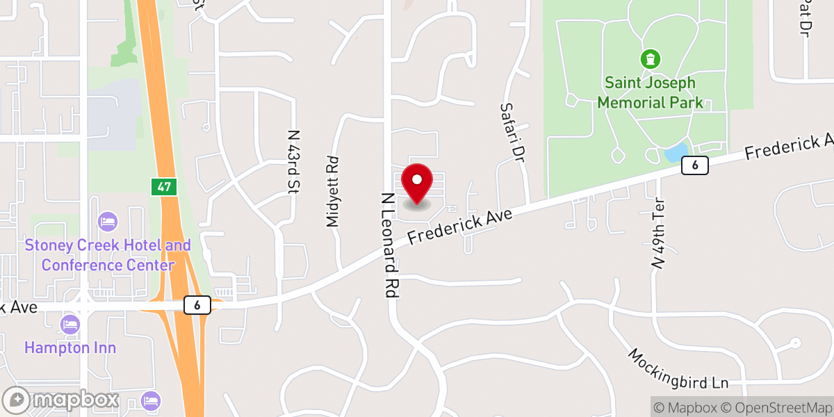 Map showing location of Our Lady of Guadalupe Parish