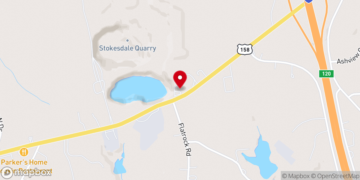 Map showing location of Flat Rock United Methodist Church