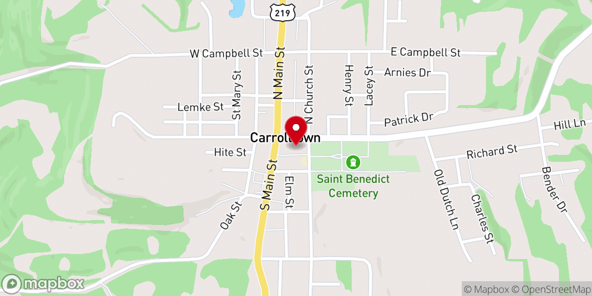 Map showing location of St Benedict Church Hall