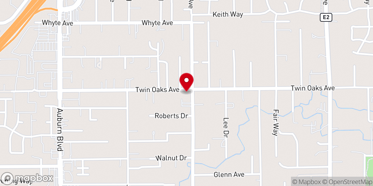 Map showing location of Twin Oaks Avenue Baptist Church