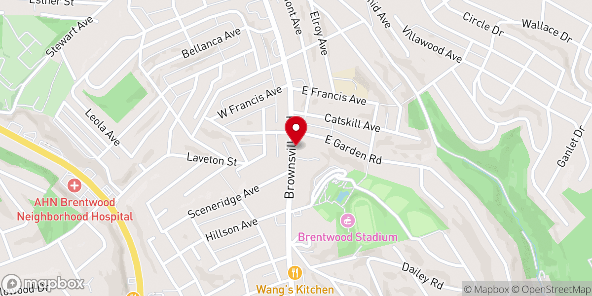 Map showing location of South Hills Congregational Church