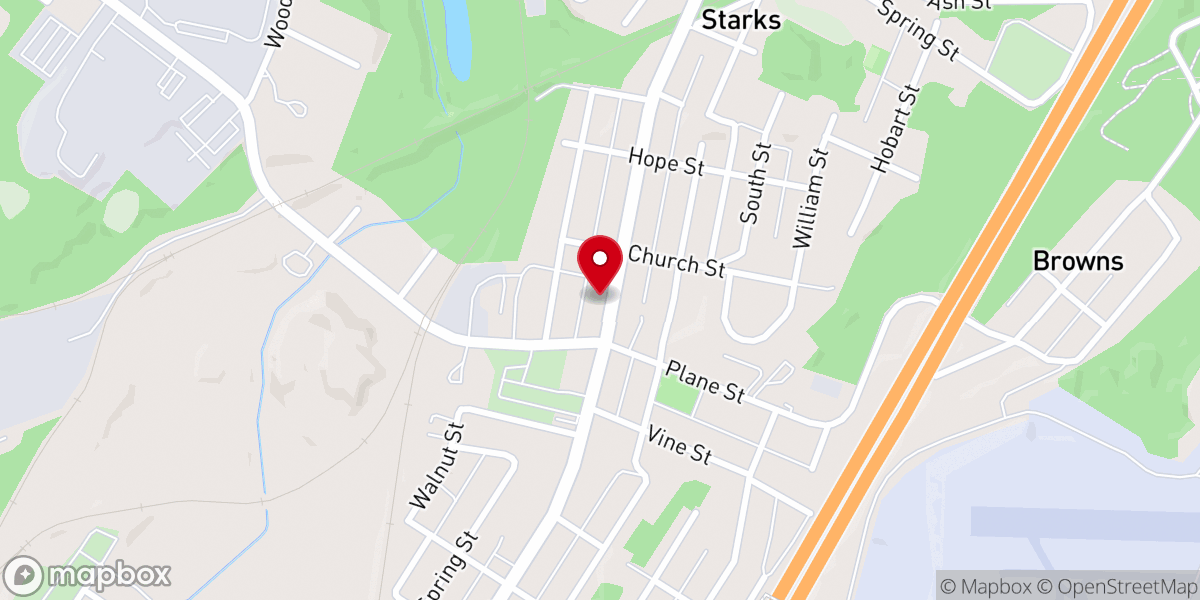 Map showing location of Full Gospel Chapel