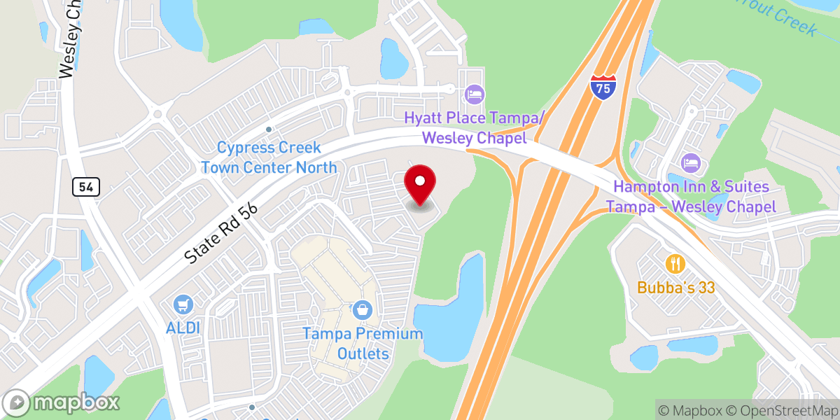 Map showing location of Main Event Wesley Chapel