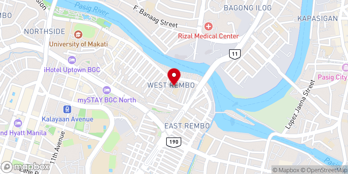 Map showing location of Sta. Teresita Parish (Archdiocese of Manila)