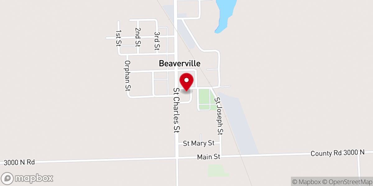 Map showing location of Saint Mary's Catholic Church, Beaverville