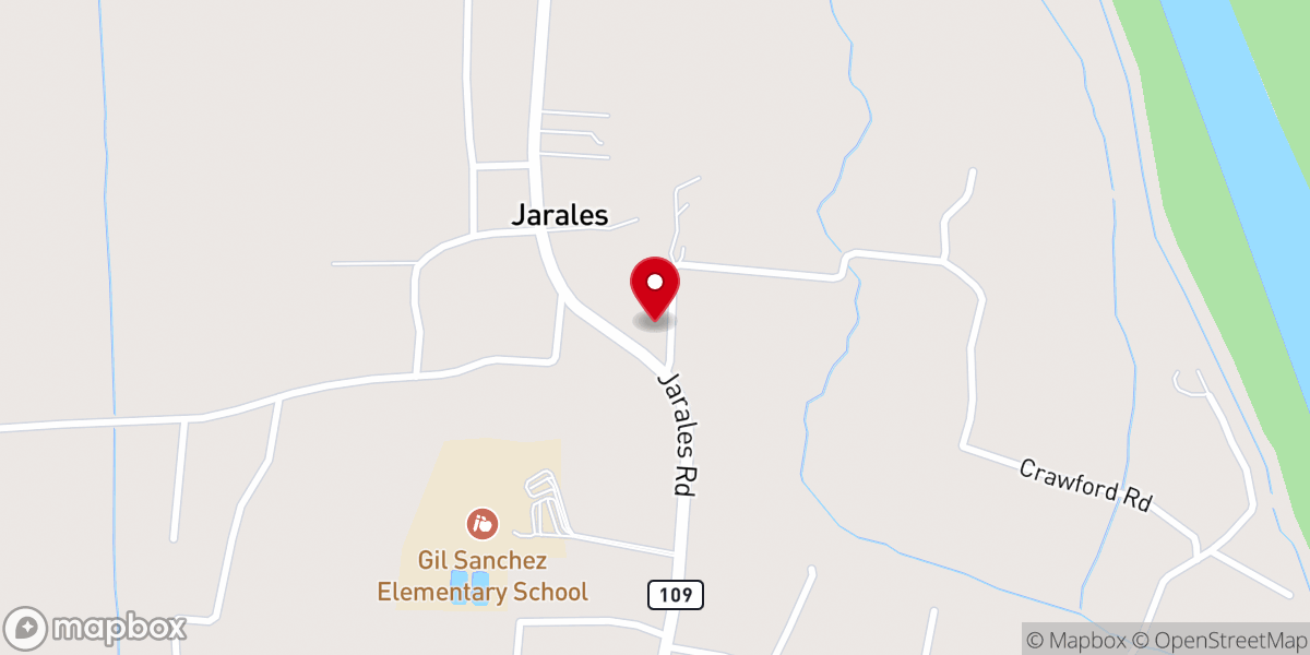 Map showing location of San Francisco Xavier Catholic Mission Church, Jarales