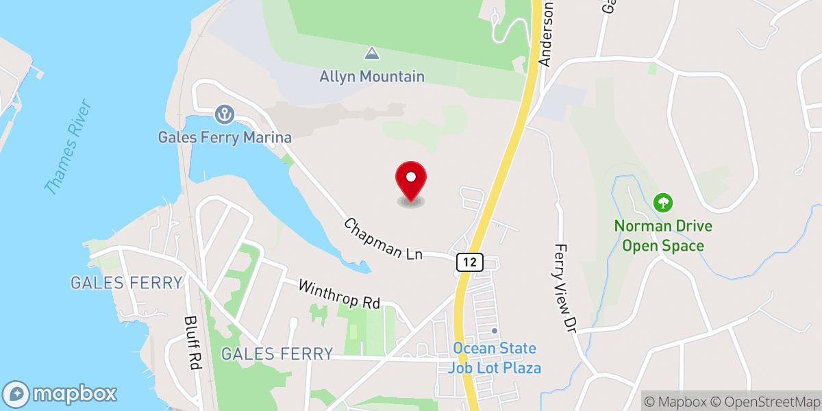 Map showing location of United Methodist Church of Gales Ferry