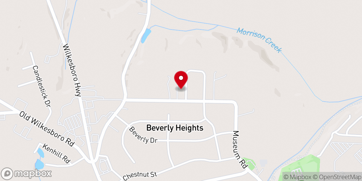 Map showing location of Temple Baptist Church
