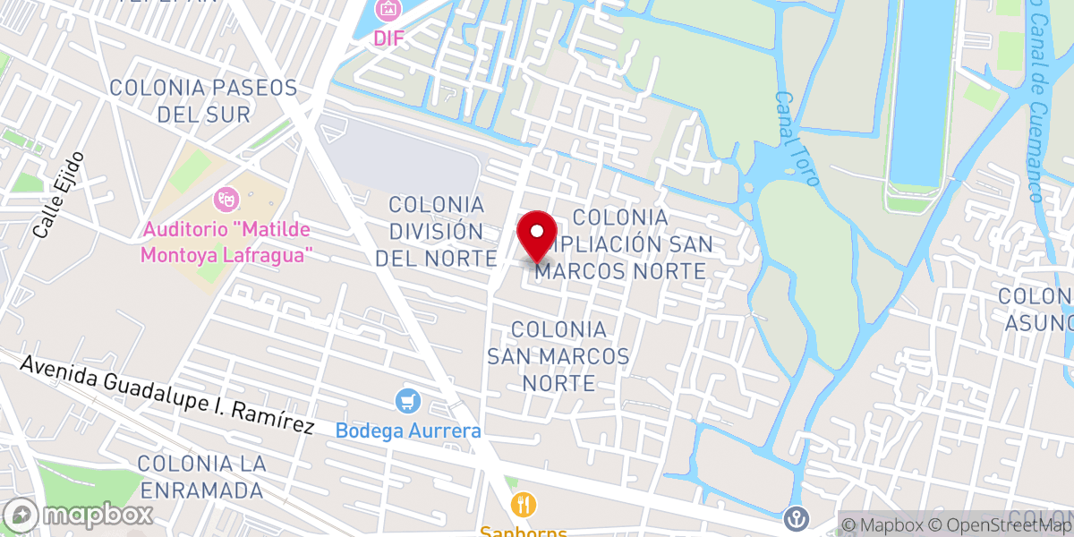 Map showing location of Iglesia Bautista Dios es Luz