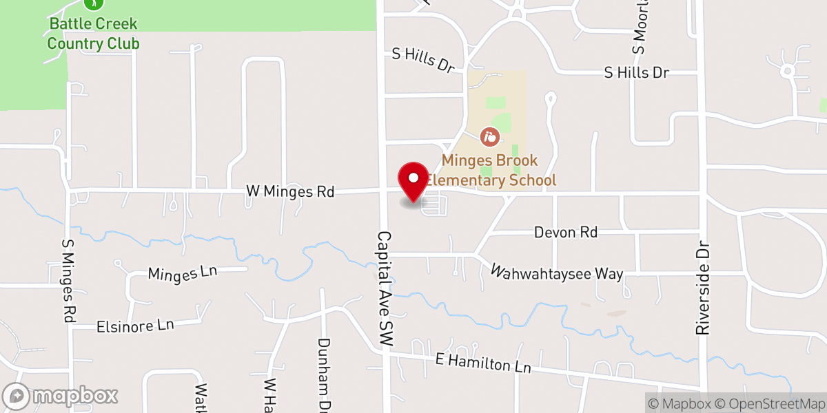 Map showing location of St. Mark Lutheran Church