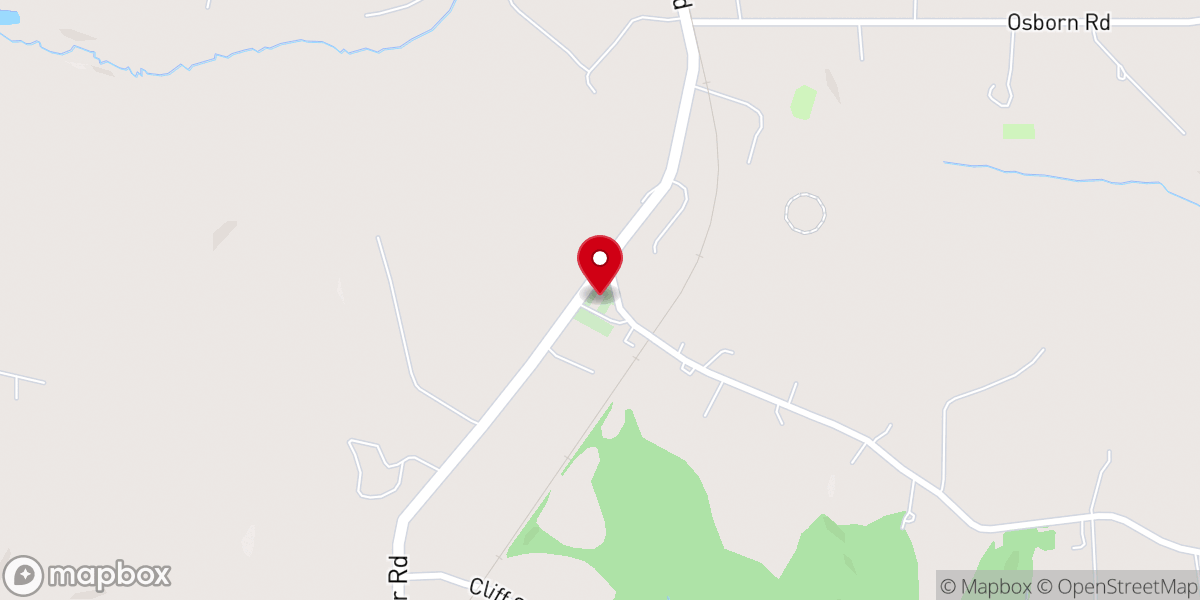 Map showing location of Piney Grove Church