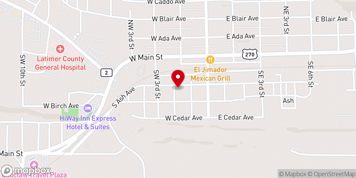 Map showing location of First Freewill Baptist Church