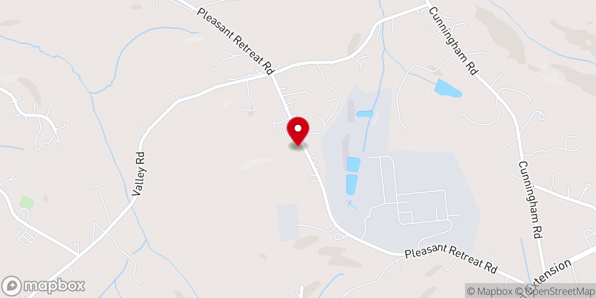 Map showing location of Pleasant View Church