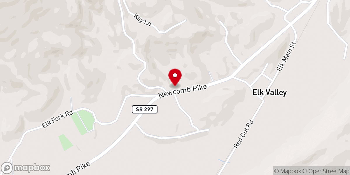 Map showing location of Elk Valley First Baptist Church