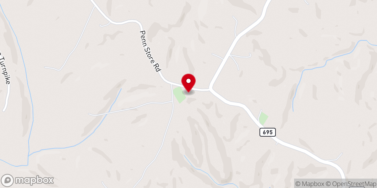Map showing location of Mayo Baptist Church