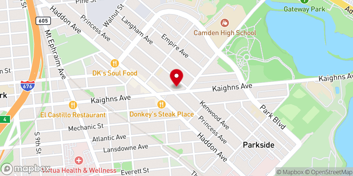 Map showing location of Mount Hope AME