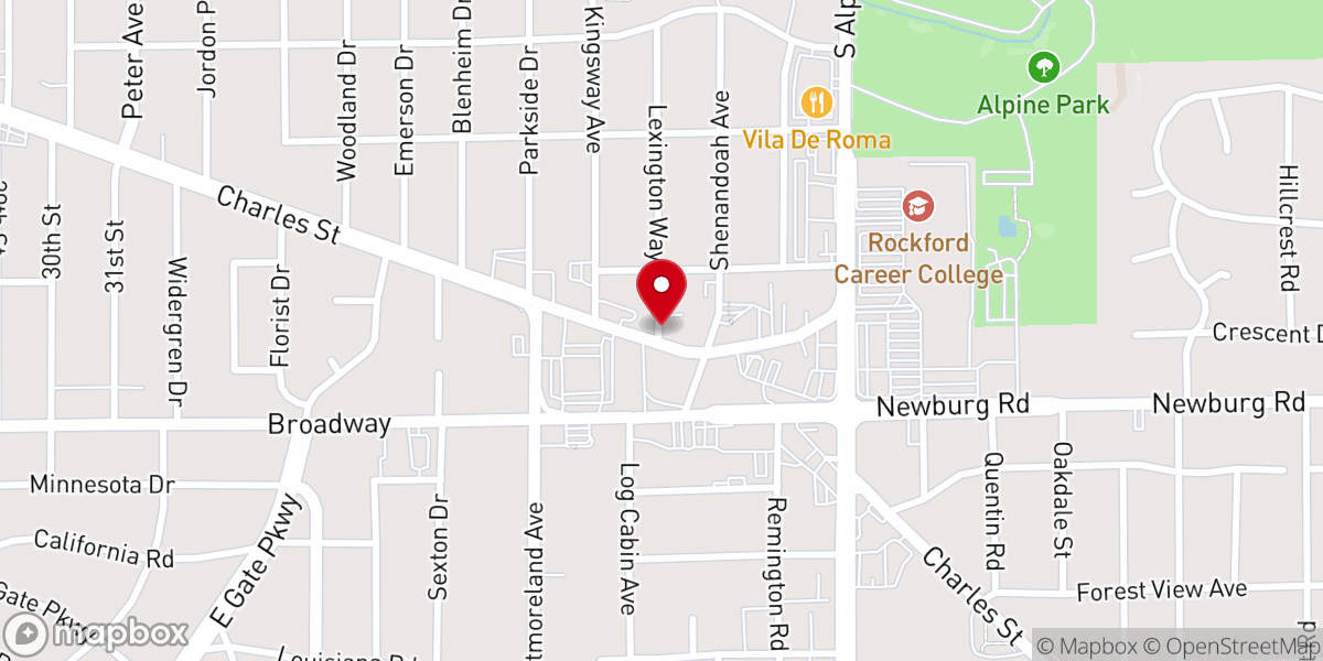 Map showing location of Charles Street Presbyterian Church