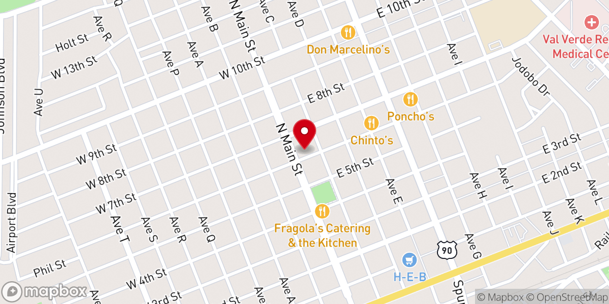 Map showing location of Templo Bautista Horeb