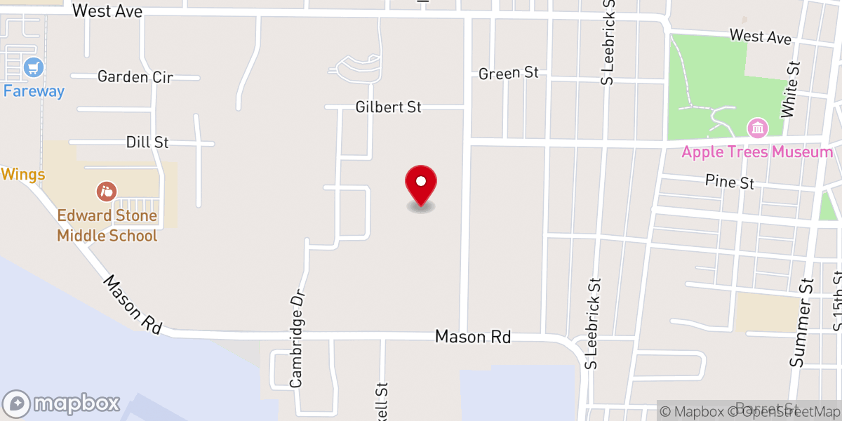 Map showing location of Burlington Baptist Church