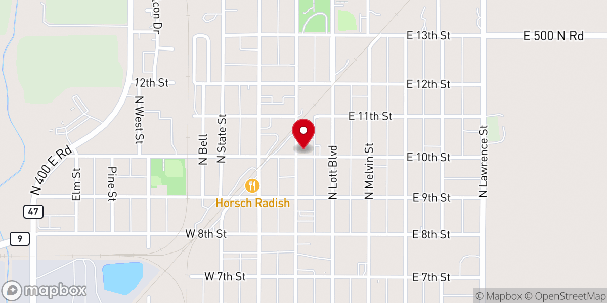 Map showing location of United Methodist Church