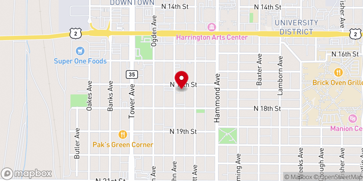 Map showing location of Concordia Lutheran Church