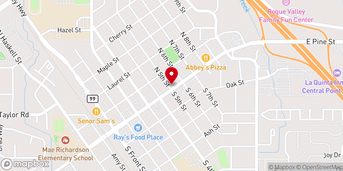 Map showing location of Calvary Temple Worship Center