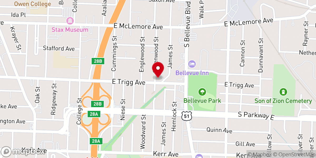 Map showing location of Jordan River Baptist Church