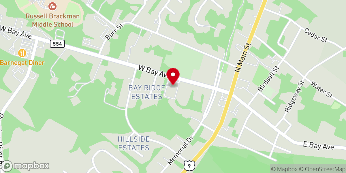 Map showing location of St. Mary's, Barnegat