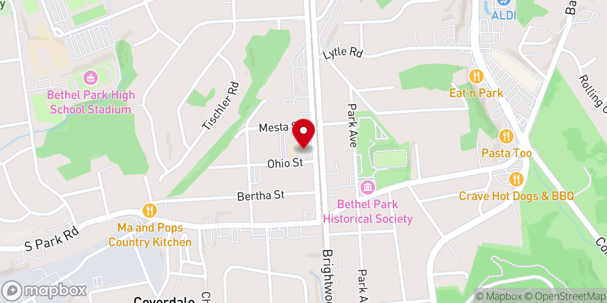 Map showing location of St Valentine Catholic Church - Our Lady of Hope Parish