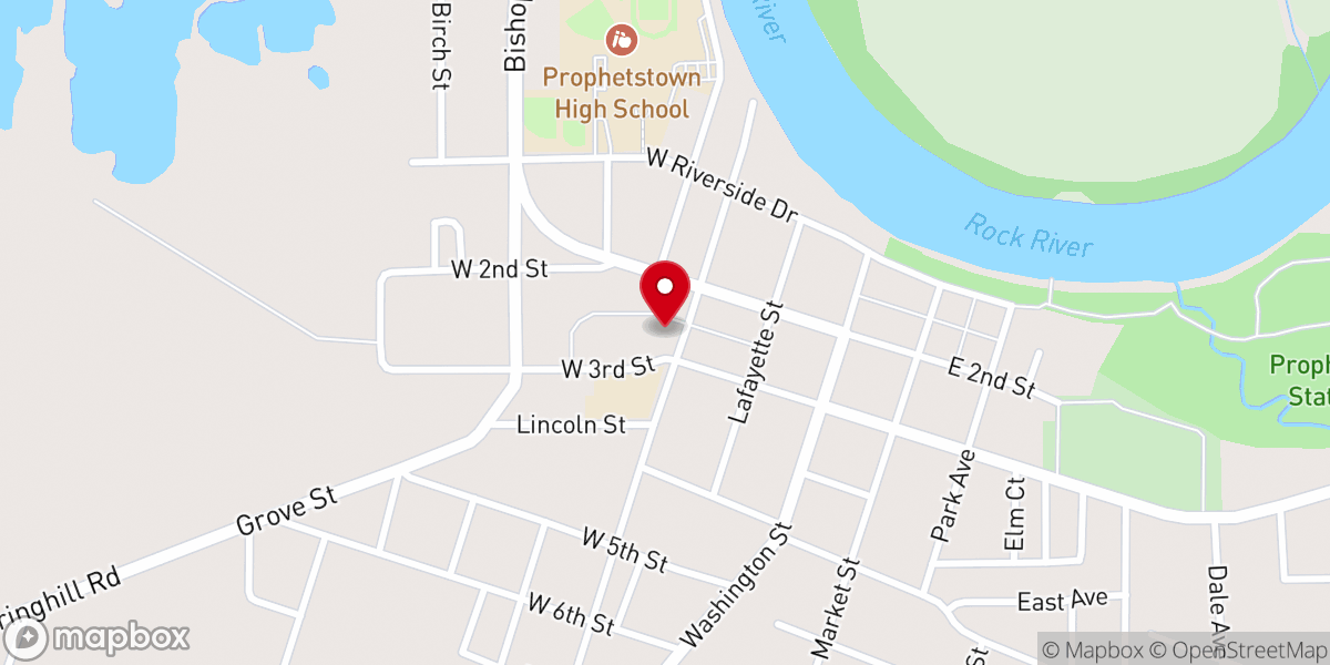 Map showing location of First Lutheran Church