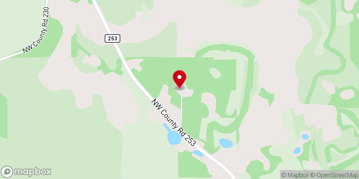 Map showing location of Harmony Baptist Church