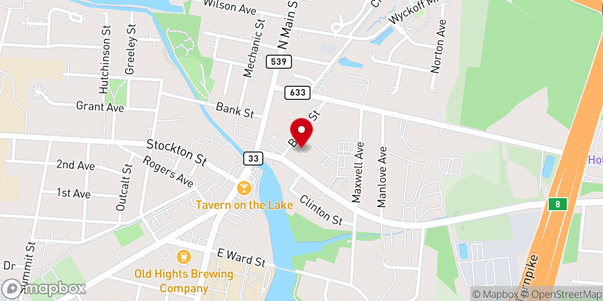 Map showing location of Hightstown Seventh-Day Adventist Church