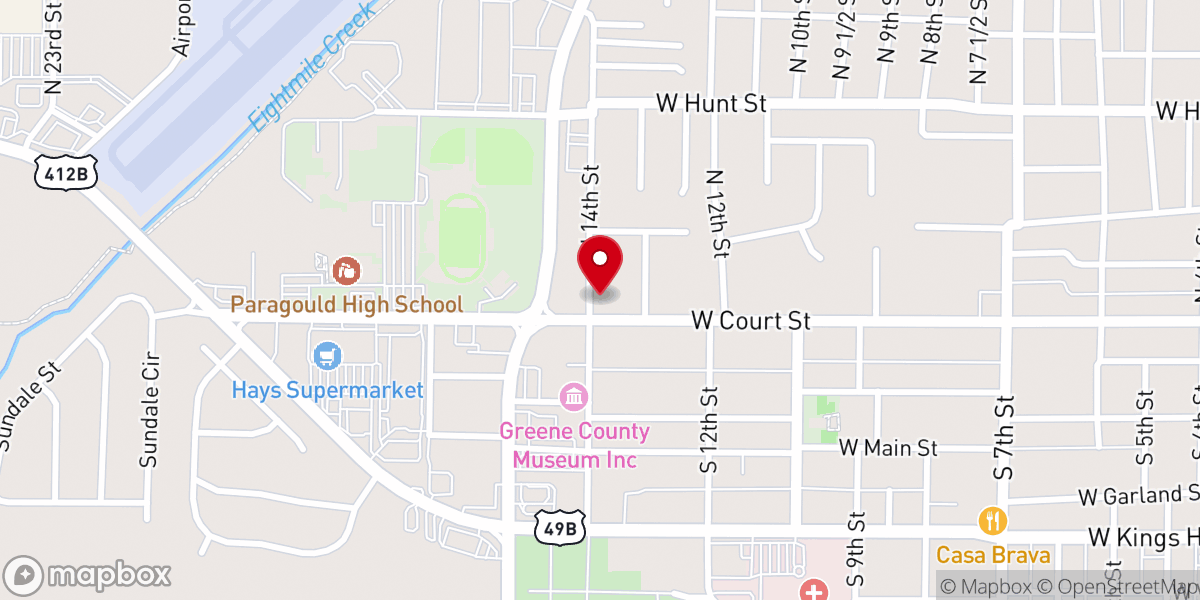 Map showing location of First Freewill Baptist Church