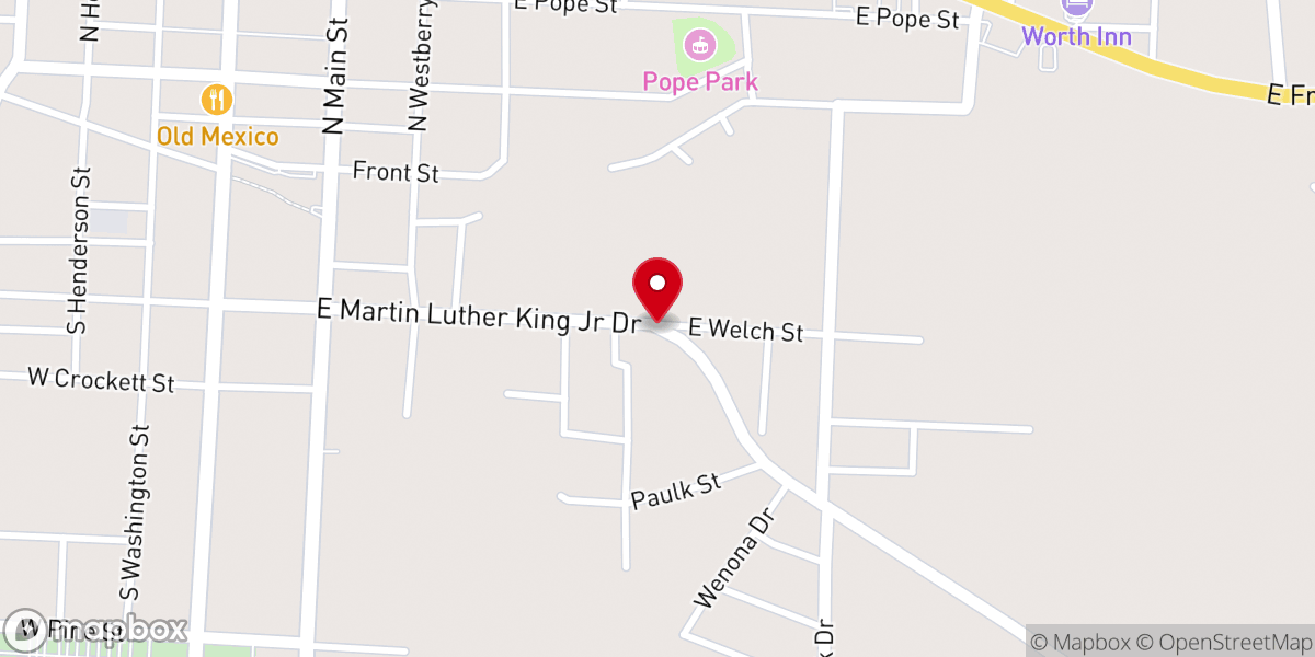 Map showing location of New Life Community Center Sylvester